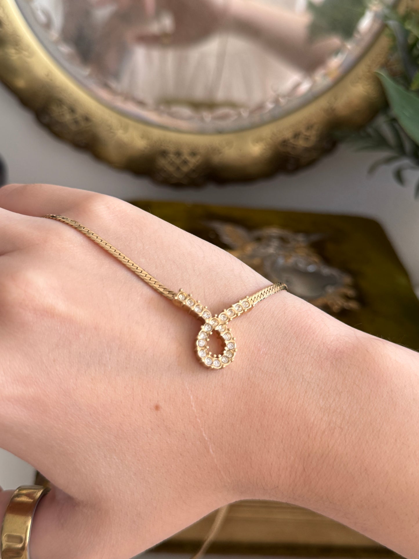 Vintage Kette mit Strass