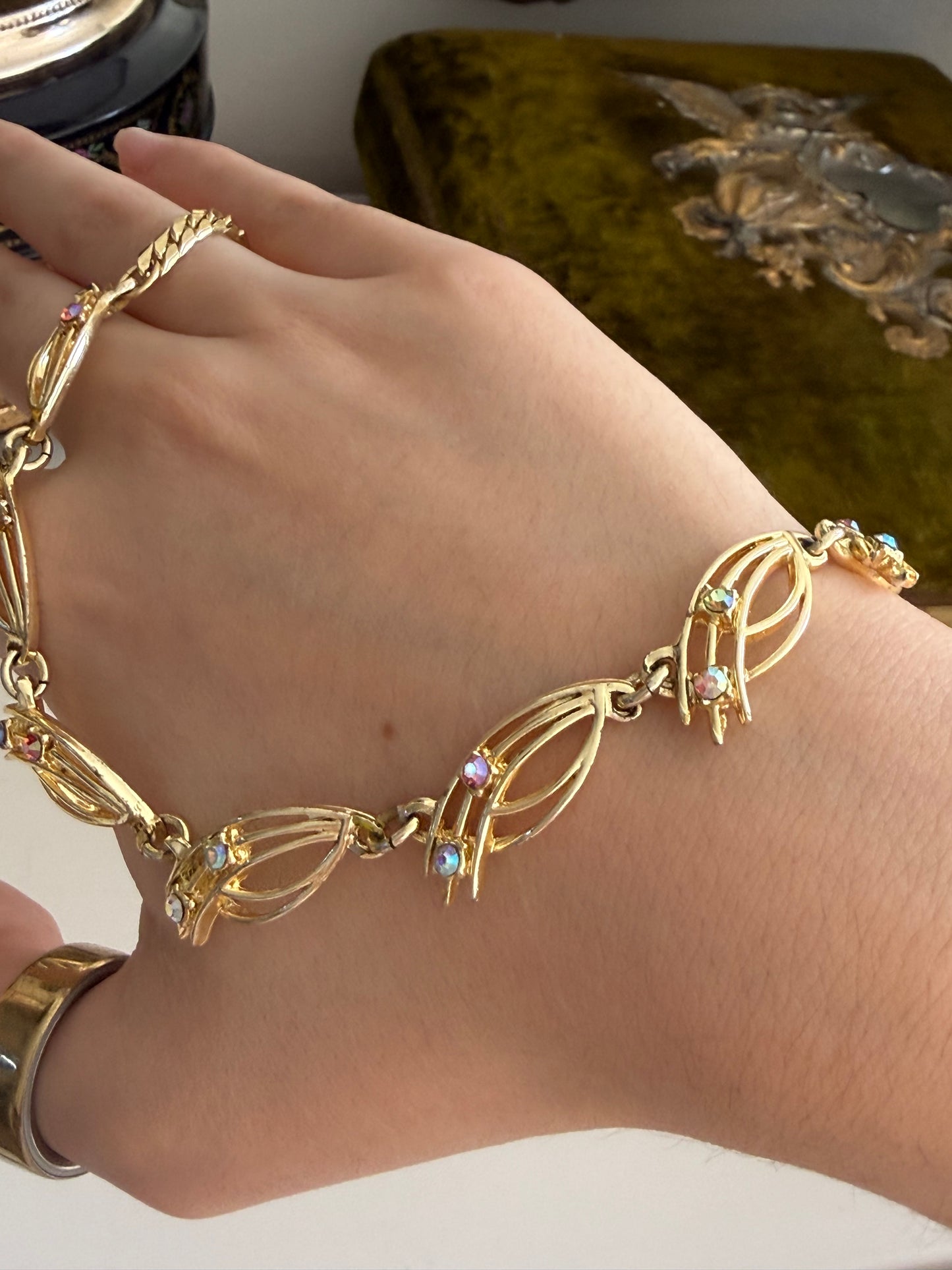 Vintage Kette mit Strass
