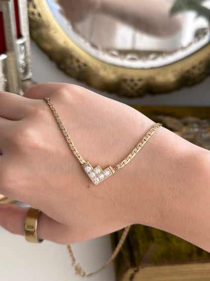 Vintage Kette mit strass