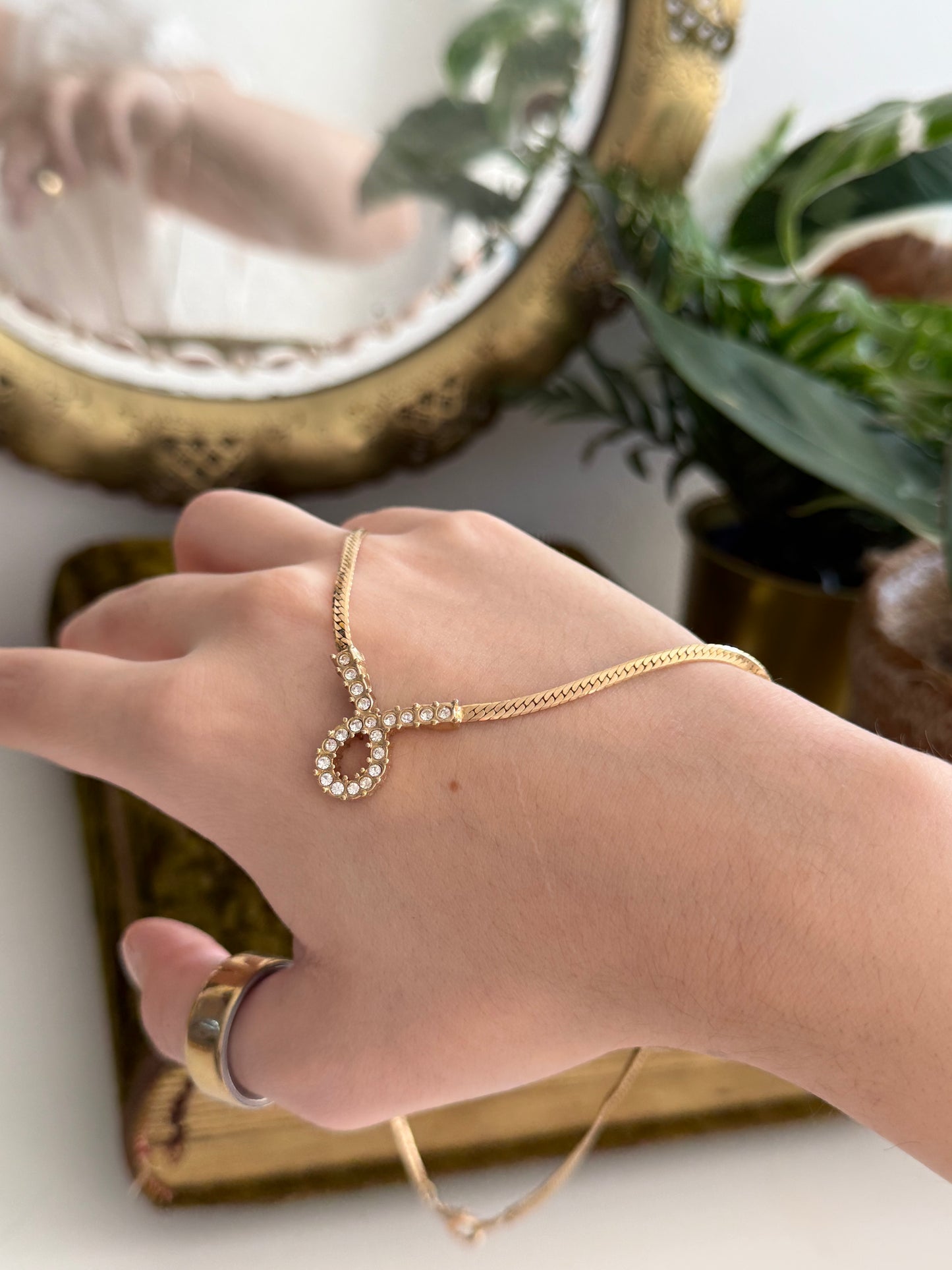 Vintage Kette mit Strass