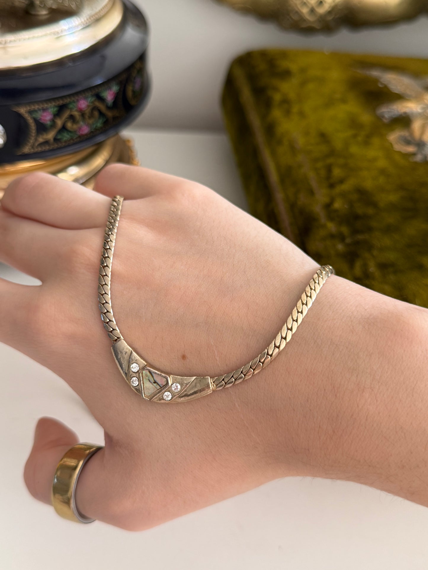 Vintage Kette mit Abalone