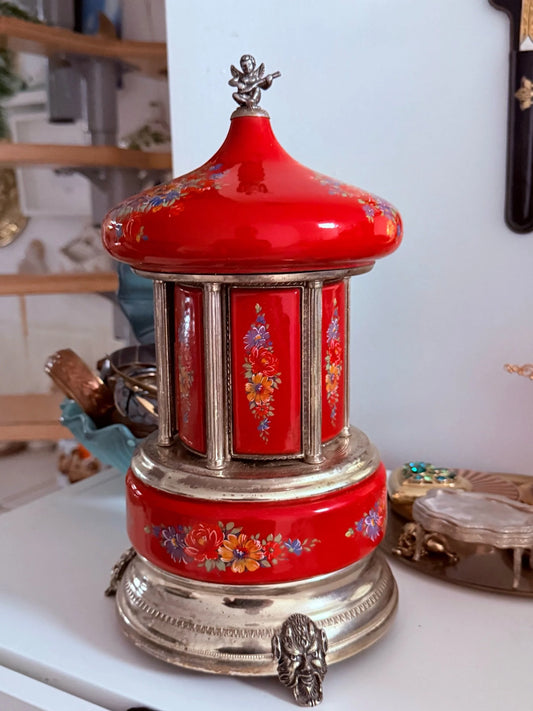 Vintage Zigaretten / Lippenstift Karussel mit Spieluhr / 15