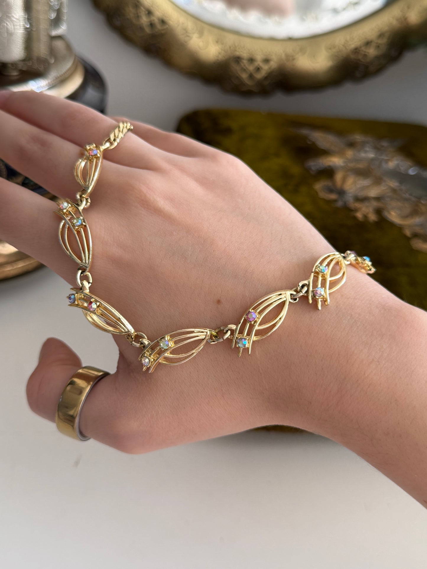 Vintage Kette mit Strass
