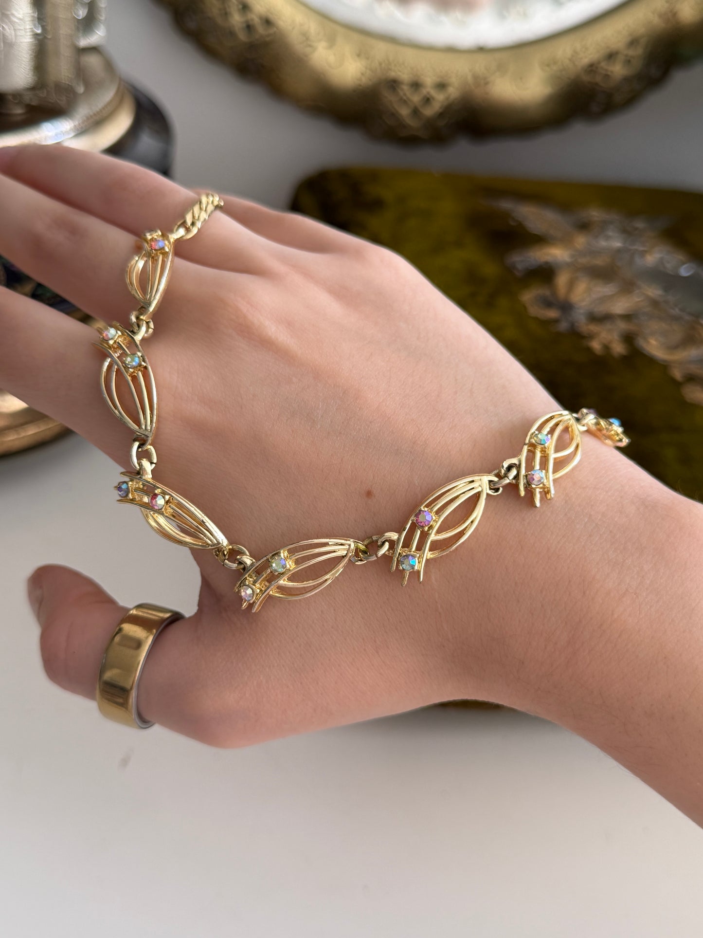 Vintage Kette mit Strass
