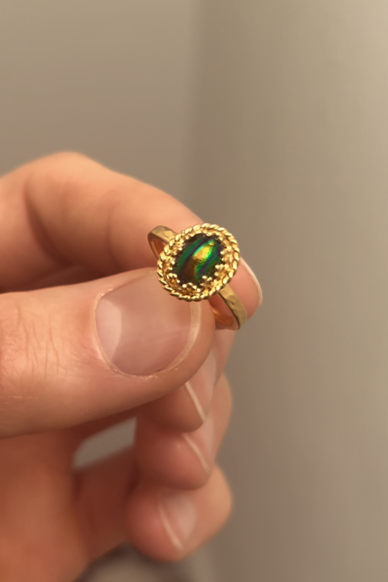 Green Egypt Heart Ring