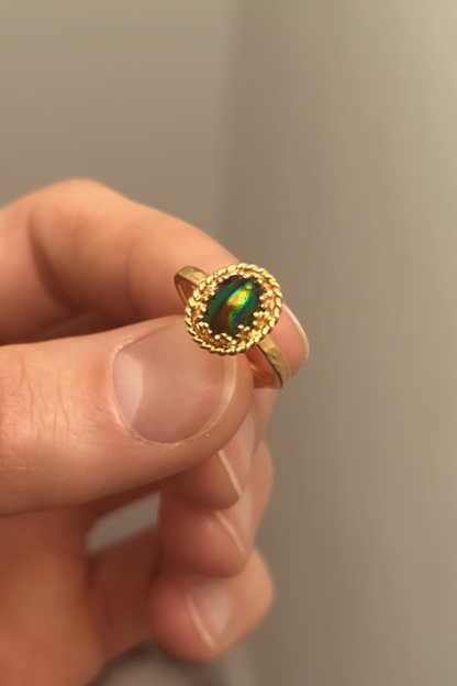 Green Egypt Heart Ring