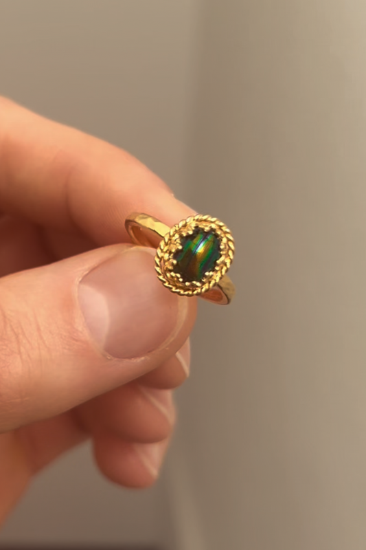 Green Egypt Heart Ring